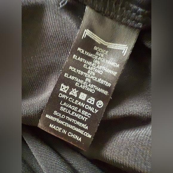 MARIE FRANCE VAN DAMME Elegant Black and Metallic Gold Strapless Dress - Picture 8 of 8